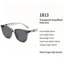 Sheer Clear Grey Frame Dark Grey Lens Cat Eye Sunglasses UV400, Lightweight Subtle Cool Daily Vibe, Nice Christmas Present