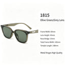 Soft Vintage Olive Green Frame Grey Lens Cat Eye Sunglasses UV400 Protection, Casual Outdoor Friendly Vibe, Recommended Christmas Holiday Gift