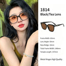 Classic Black Frame Brown Lens Cat Eye Sunglasses UV400, Warm Retro Hong Kong Style Everyday Wear, Ideal Christmas Gift