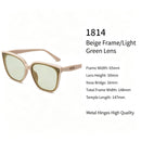 Creamy Off-White Frame Light Green Lens Cat Eye Sunglasses UV400 Blocking, Soft Gentle Spring Summer Vibe, Great Christmas Present