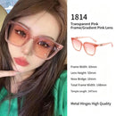 Dreamy Sheer Pink Frame Gradient Pink Lens Cat Eye Sunglasses UV400, Romantic Blush Date-Ready Look, Suitable for Christmas Gifting