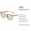 Warm Beige Frame Green Lens Cat Eye Sunglasses UV400 Protection, Cozy Earthy Casual Daily Match, Popular Christmas Holiday Gift