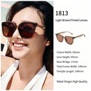 Mellow Light Tea Frame Brown Lens Cat Eye Sunglasses UV400, Latte Tone Office Friendly Vibe, Perfect Christmas Gift
