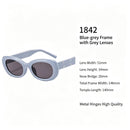Muted Blue-Grey Frame Grey Lens Cat Eye Sunglasses UV400 Blocking, Low-Key Sophisticated Office Vibe, Popular Christmas Holiday Gift