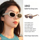 Solid Taupe Grey Lens Cat Eye Sunglasses UV400 Protection, Warm Tea Tone Casual Everyday Look, Perfect Christmas Gift