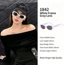 Crisp White Frame Grey Lens Cat Eye Sunglasses UV400 Blocking, Brightening Fresh Summer Vibe, for Christmas Gifting