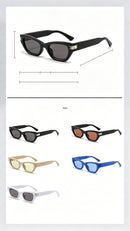 Crisp White Frame Grey Lens Cat Eye Sunglasses UV400 Blocking, Brightening Fresh Summer Vibe, for Christmas Gifting
