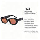 Retro Black Frame Brown Lens Cat Eye Sunglasses UV400 Protection, Hong Kong Flair Outfit Elevation, Ideal Christmas Gift