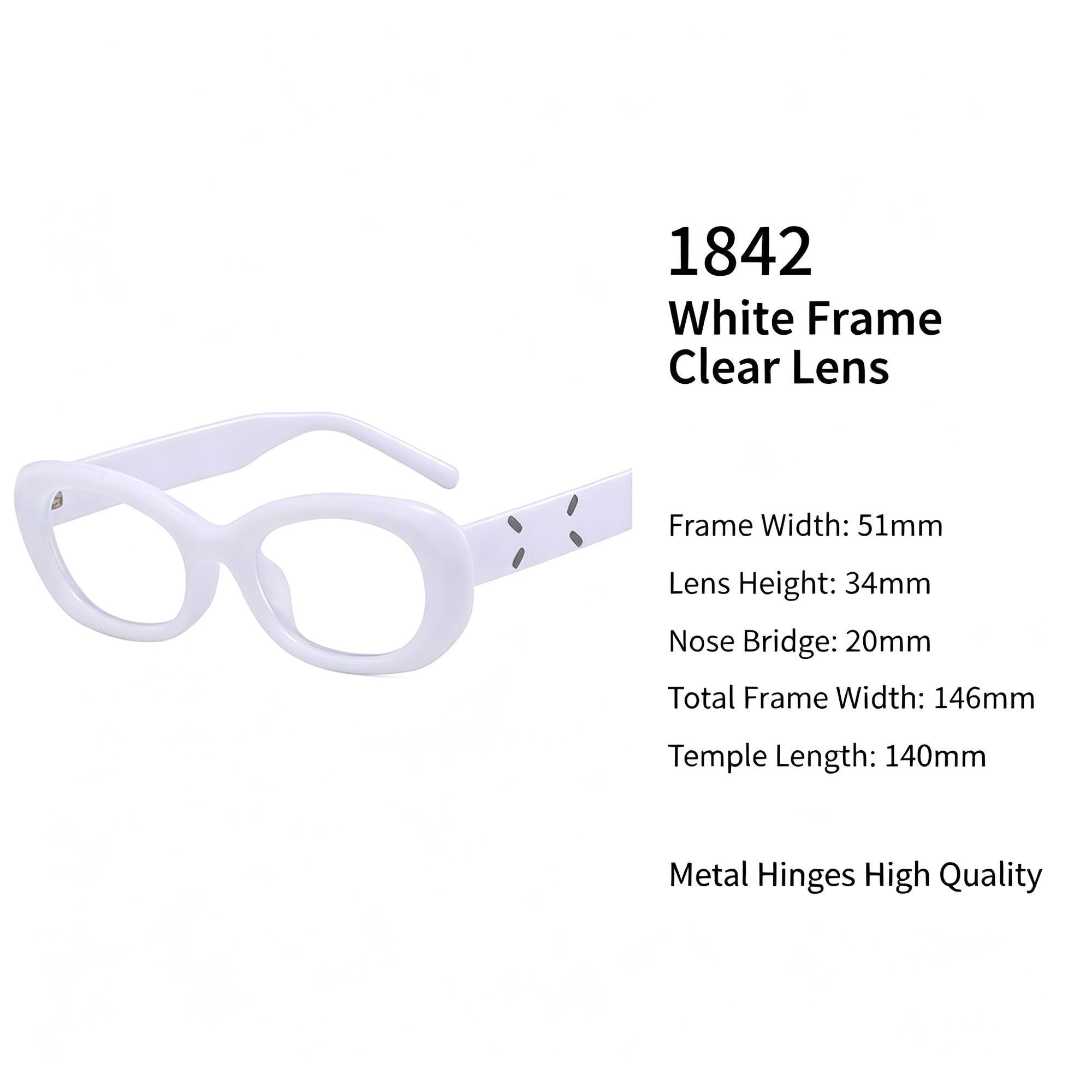 Bright White Frame White Lens Cat Eye Sunglasses UV400 Blocking, Futuristic Clean Monochrome Style, Suitable for Christmas Gifting