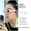 Minimalist White Frame White Lens Cat Eye Sunglasses UV400 Blocking, Sleek Monochrome Modern Look, for Christmas Gifting