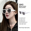 Fresh White Frame Grey Lens Cat Eye Sunglasses UV400, Lightening Soft Casual Everyday Wear, Recommended Christmas Holiday Gift