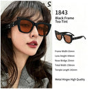 Classic Black Frame Brown Lens Cat Eye Sunglasses UV400 Protection, Timeless Retro Vibe All-Match Style, Ideal Christmas Gift
