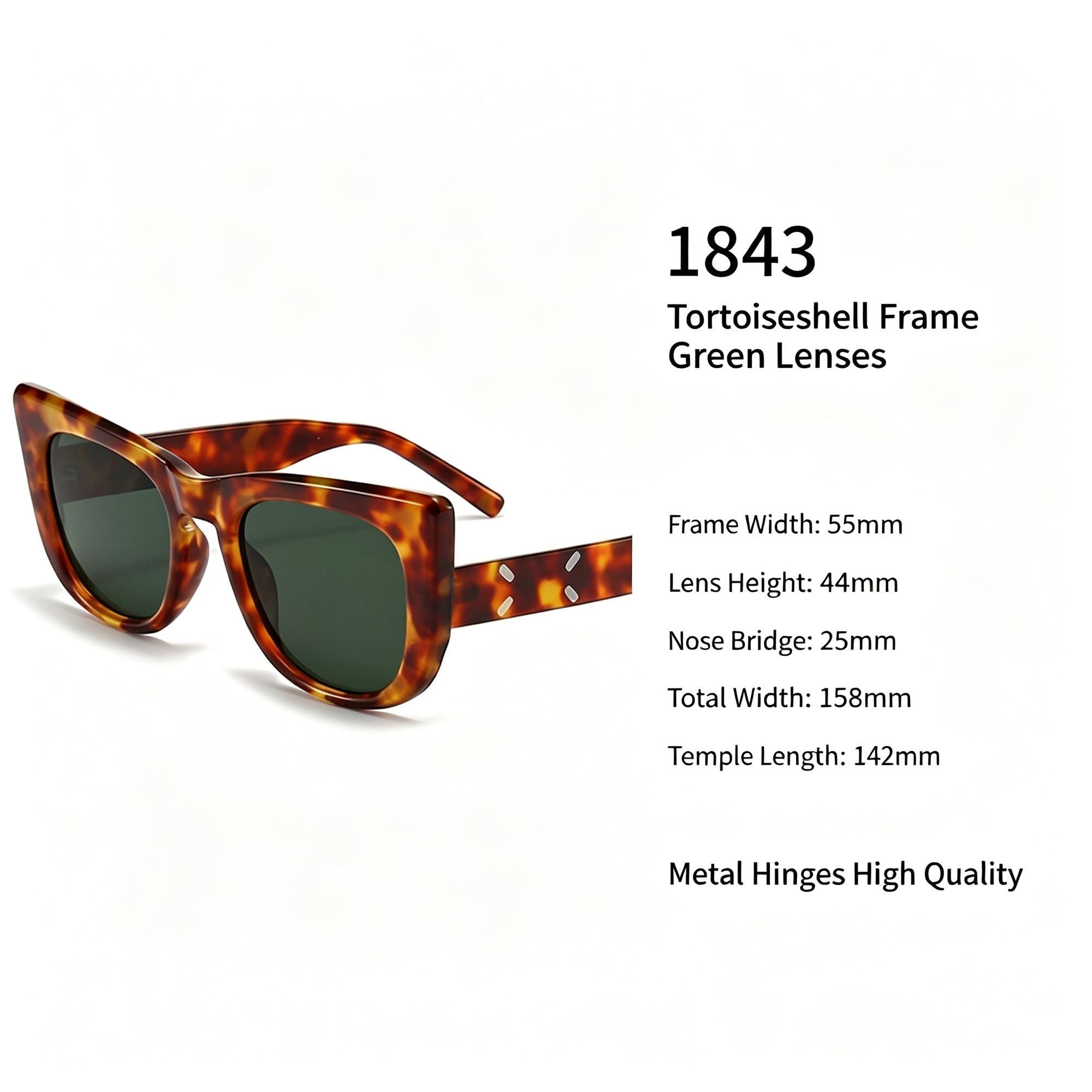Unique Mottled Frame Green Lens Cat Eye Sunglasses UV400, Artistic Texture Standout Accessory, Great Christmas Present