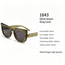 Casual Olive Green Grey Lens Cat Eye Sunglasses UV400, Relaxed Outdoor Weekend Vibe, Popular Christmas Holiday Gift
