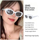 Bright White Frame Grey Lens Cat Eye Sunglasses UV400 Blocking, Light Casual Daily Commute Look, for Christmas Gifting