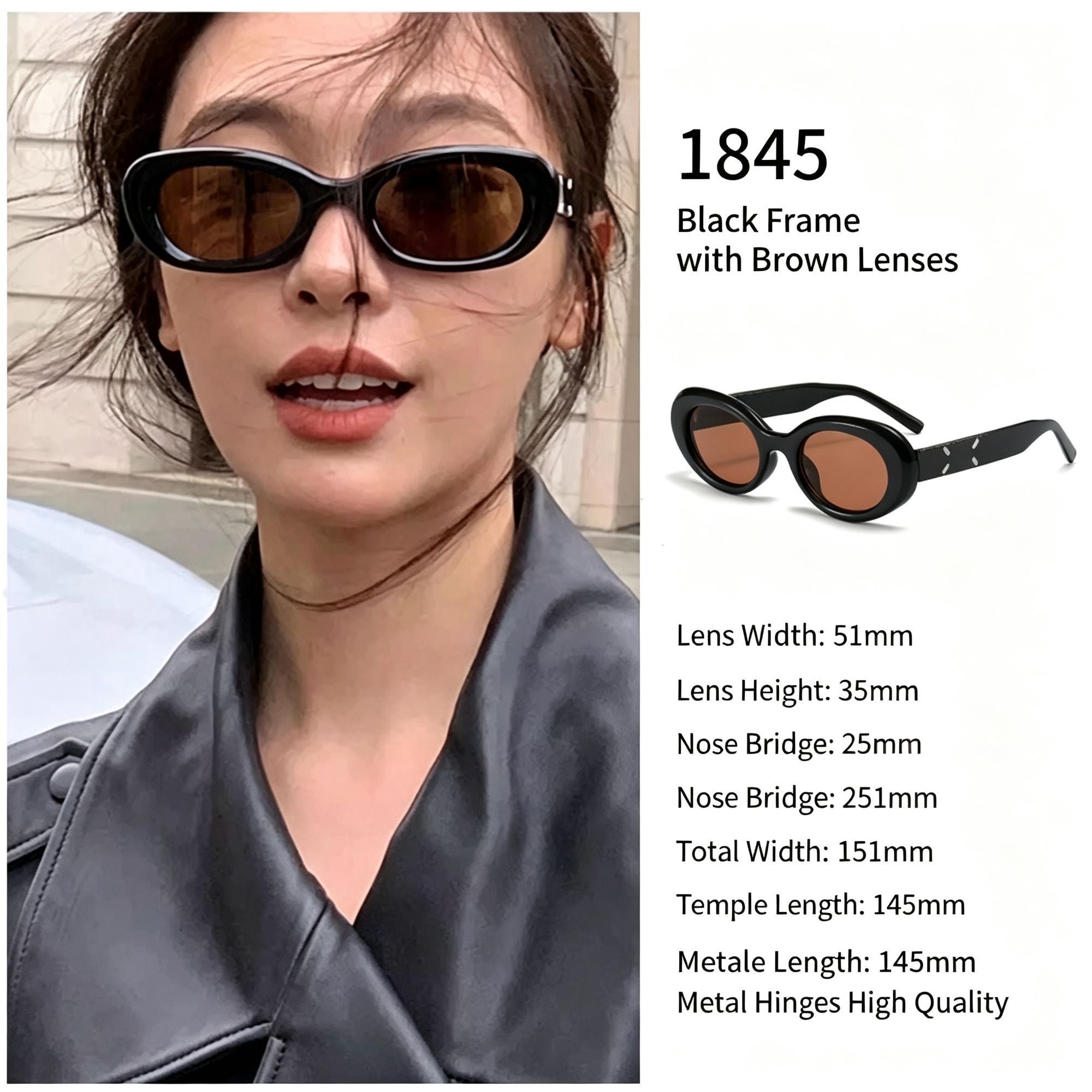Warm Retro Black Frame Brown Lens Cat Eye Sunglasses UV400 Blocking, Timeless Everyday Wear Vibe, Great Christmas Present