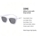Brightening White Frame Grey Lens Cat Eye Sunglasses UV400 Blocking, Fresh Light Summer Daily Wear, Perfect Christmas Gift