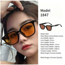 Glossy Black Frame Brown Lens Cat Eye Sunglasses UV400 Protection, Polished Retro Premium Look, Great Christmas Present