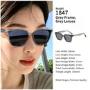 Understated Grey Frame Grey Lens Cat Eye Sunglasses UV400 Blocking, Low-Key Daily Commute Wear, Suitable for Christmas Gifting