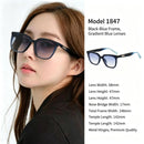 Edgy Black-Blue Frame Gradient Blue Cat Eye Sunglasses UV400 Blocking, Bold Color-Flow Streetwear Vibe, Ideal Christmas Gift