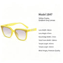Warm Yellow Frame Gradient Grey Cat Eye Sunglasses UV400 Protection, Sunny Vitality Daily Commute Look, Great Christmas Present