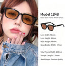 Glossy Black Frame Brown Lens Cat Eye Sunglasses UV400 Blocking, Premium Retro Hong Kong Flair, Popular Christmas Holiday Gift