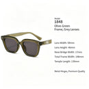 Earthy Olive Green Grey Lens Cat Eye Sunglasses UV400 Protection, Retro Utility Outdoor Casual Style, Nice Christmas Present