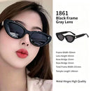 Timeless Classic Black Frame Grey Lens Cat Eye Sunglasses UV400, Wardrobe Staple All-Occasion Match, for Christmas Gifting