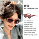 Bold Red Frame Grey Lens Cat Eye Sunglasses UV400, Eye-Catching Statement Street Fashion Piece, Ideal Christmas Gift