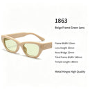 Warm Beige Frame Green Lens Cat Eye Sunglasses UV400 Protection, Cozy Earthy Relaxed Daily Vibe, Nice Christmas Present