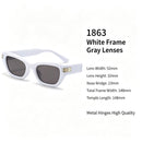 Fresh White Frame Grey Lens Cat Eye Sunglasses UV400 Protection, Brightening Daily Commute Look, Ideal Christmas Gift