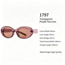 Sheer Transparent Purple Tea Lens Cat Eye Sunglasses UV400 Blocking, Soft Dreamy Gentle Daily Vibe, Popular Christmas Holiday Gift