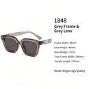 Sheer Transparent Grey Frame Grey Lens Cat Eye Sunglasses UV400 Blocking, Minimalist Lightweight Daily Wear, Recommended Christmas Holiday Gift