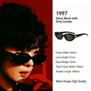 Classic Black Frame Dark Grey Lens Cat Eye Sunglasses UV400 Protection, Timeless All-Match Daily Wear, Ideal Christmas Gift