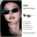 Bright Light Tea Full Grey Lens Cat Eye Sunglasses UV400, Soft Low-Key Casual Commute Style, Suitable for Christmas Gifting