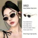 Sunny Ivory Yellow Grey Lens Cat Eye Sunglasses UV400 Protection, Brightening Warm Daily Wear, Recommended Christmas Holiday Gift