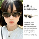 Luxe Champagne Grey Lens Cat Eye Sunglasses UV400, Premium Textured Office Elegance, Perfect Christmas Gift