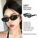 Timeless Black Frame Grey Lens Cat Eye Sunglasses UV400, Wardrobe Staple All-Occasion Wear, Ideal Christmas Gift