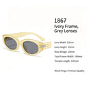 Warm Ivory Yellow Grey Lens Cat Eye Sunglasses UV400 Blocking, Cozy Soft Daily Casual Style, Great Christmas Present