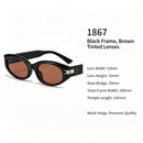 Classic Black Frame Brown Lens Cat Eye Sunglasses UV400 Protection, Retro Everyday Versatile Wear, Popular Christmas Holiday Gift