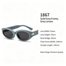 Minimalist Solid Grey Frame Grey Lens Cat Eye Sunglasses UV400, Matte Understated Office Wear, Perfect Christmas Gift