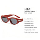 Bold Solid Red Frame Grey Lens Cat Eye Sunglasses UV400, Eye-Catching Statement Street Fashion, for Christmas Gifting
