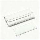 White Buckle-Free Glasses Case with Microfiber Cleaning Cloth, Minimalist Neat Eyewear Protector, Great Christmas Present
