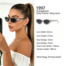 Sheer Grey Frame Grey Lens Cat Eye Sunglasses UV400 Blocking, Minimalist Lightweight Daily Wear, Popular Christmas Holiday Gift