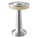 3-Color Dimmable LED Tap Lamp Silver Dumbbell E Style, USB Rechargeable Minimalist Metal, Study Desktop Touch Control Light, Perfect Christmas Gift
