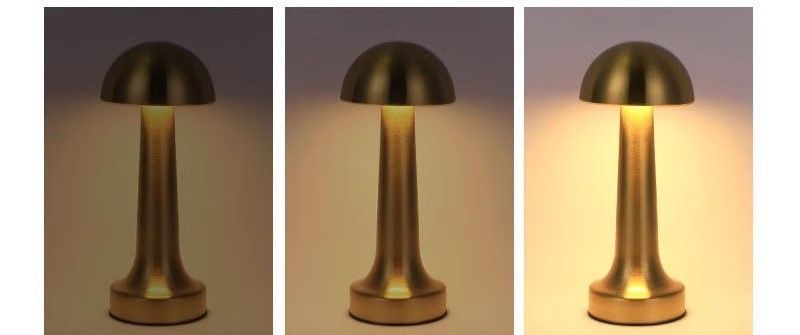 3-Color Dimmable LED Tap Lamp Silver Dumbbell E Style, USB Rechargeable Minimalist Metal, Study Desktop Touch Control Light, Perfect Christmas Gift