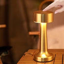 3-Color Dimmable LED Ambient Lamp Gold Dumbbell D Style, USB Charging Premium Metal Finish, Living Room Decorative Table Light, Nice Christmas Present