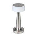 3-Color Dimmable LED Desk Lamp Silver Dumbbell D Style, USB Rechargeable Modern Simple, Dining Side Table Reading Light, for Christmas Gifting
