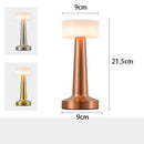 3-Color Dimmable LED Desk Lamp Silver Dumbbell D Style, USB Rechargeable Modern Simple, Dining Side Table Reading Light, for Christmas Gifting
