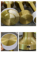 3-Color Dimmable LED Ambient Lamp Gold Dumbbell C Style, USB Charging Elegant Metal, Vanity Table Soft Fill Light, Nice Christmas Present